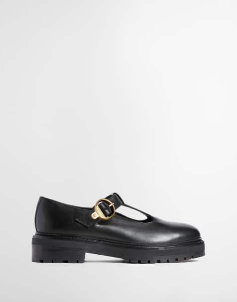 Barbour Ryton leather buckle mary jane shoes in black - view 1