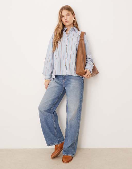 Barbour Saffron shirt in ice blue stripe , 2 of 4