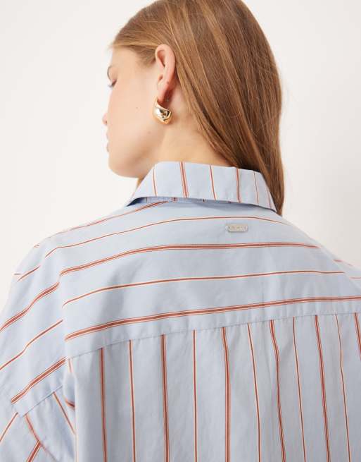 Barbour Saffron shirt in ice blue stripe , 3 of 4