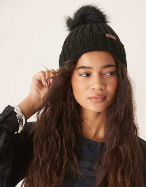 Barbour Saltburn beanie hat in black - view 1