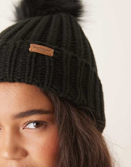 Barbour Saltburn beanie hat in black , 2 of 3