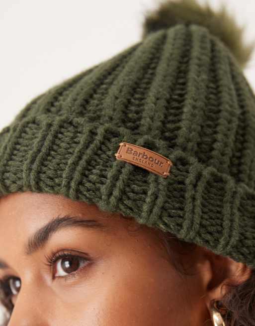 Bonnet Femme Avec Pompon HaT - Deep Olive - Vert, Neuf Avec étiquette, Style Massachusetts