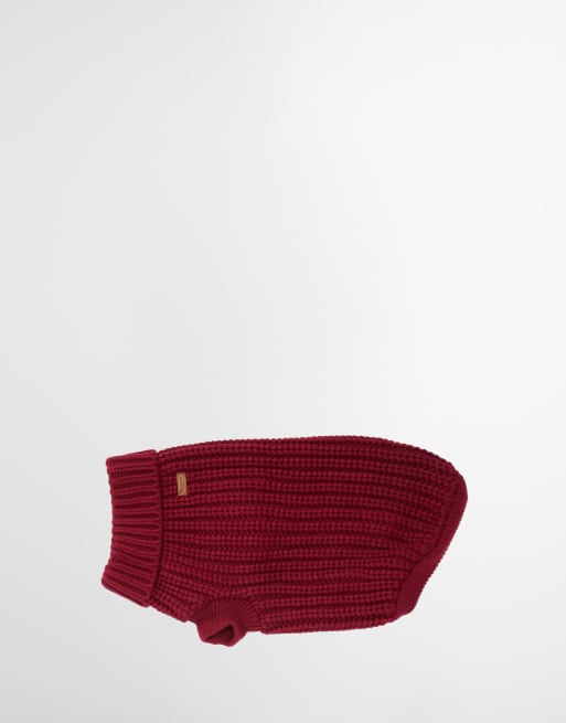 Barbour Saltburn dog knitted jumper in red, 2 of 5