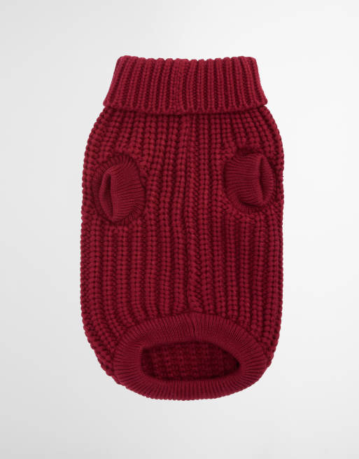 Barbour Saltburn dog knitted jumper in red, 3 of 5
