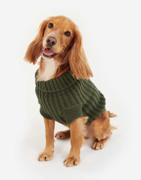 Barbour Saltburn knit dog jumper in green - view 1