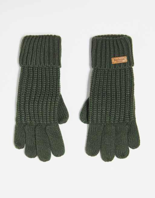 Barbour fingerless sales gloves green