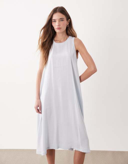 Barbour Salthill gathered mini dress in light blue, 3 of 4