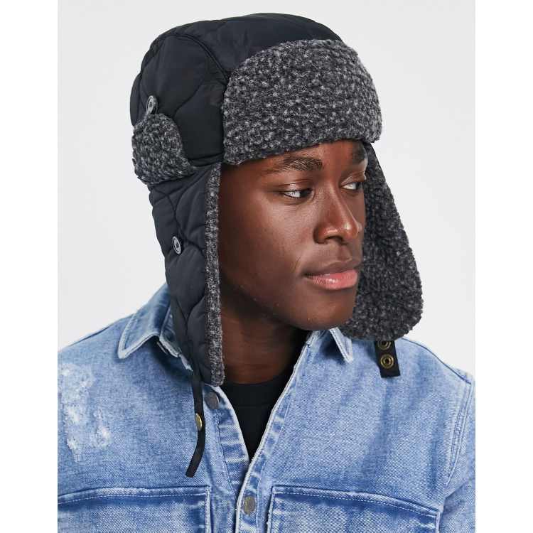 Barbour Sandbay Chapeau de trappeur matelass Noir ASOS