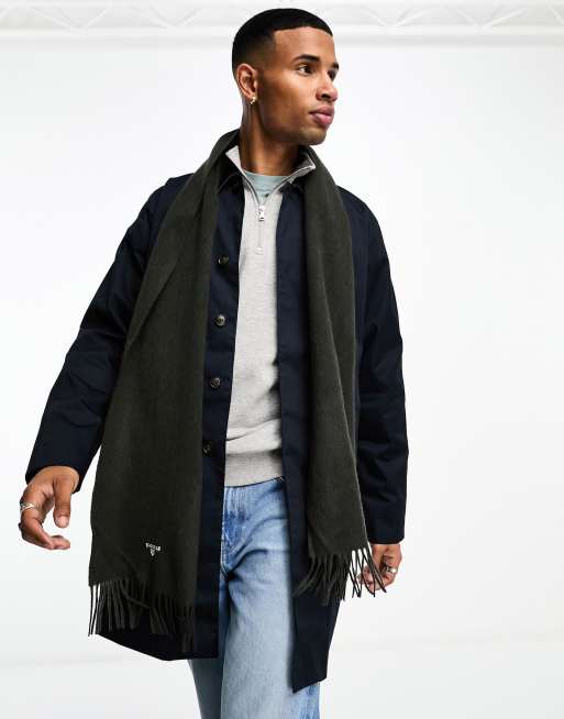 Barbour – Schlichter Schal aus Lambswool in Grün