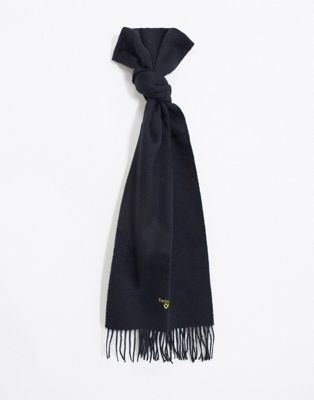 Barbour – Schlichter Schal aus schwarzer Lammwolle