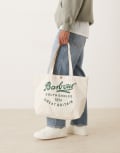[Barbour] Barbour script tote bag in natural-Neutral One Size natural