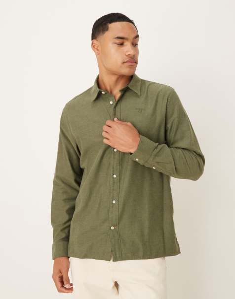 Barbour Sealane relaxed shirt in olive green - MGREEN - view 1