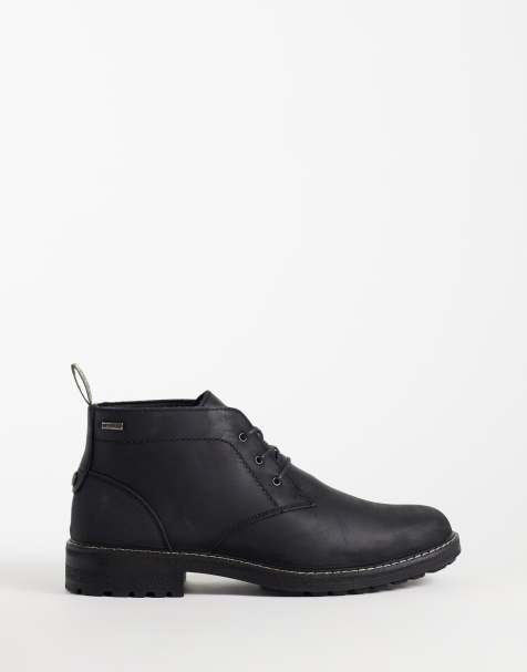 Barbour Shawdon waterproof leather chukka boots in black - view 1