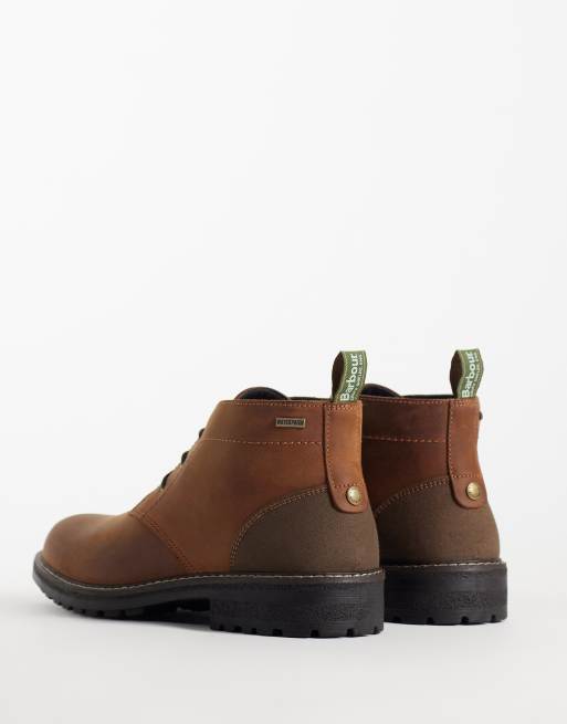 Barbour Shawdon waterproof leather chukka boots in brown, 4 of 4