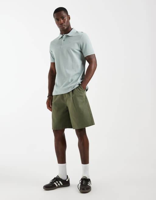 Barbour short sleeve tartan detail pique polo shirt in blue, 2 of 5