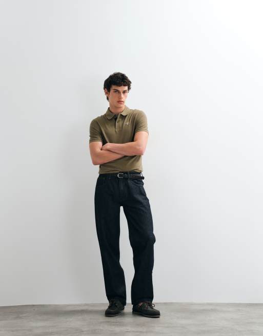 Barbour short sleeve tartan detail pique polo shirt in khaki , 3 of 5