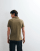 Barbour short sleeve tartan detail pique polo shirt in khaki