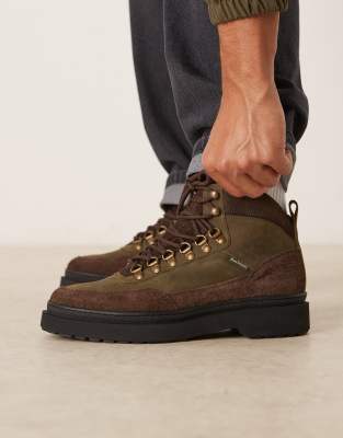  Sidwood hiking boot in olive green nubuck - MGREEN