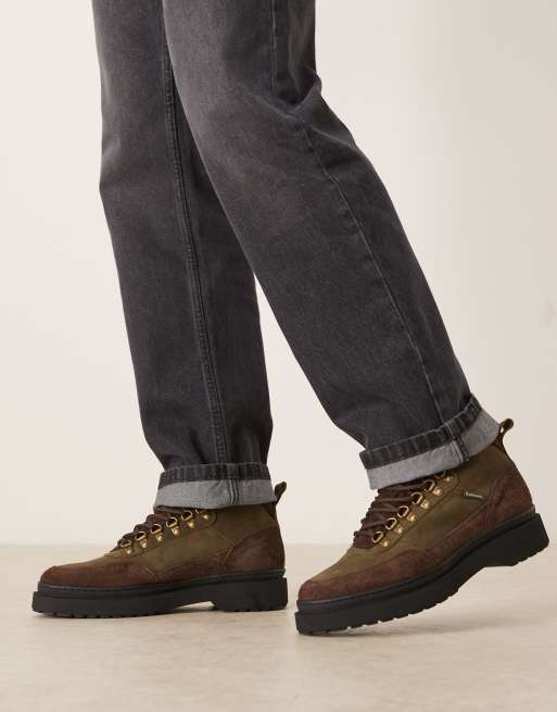 Barbour sidwood hiking boot in olive green nubuck ASOS