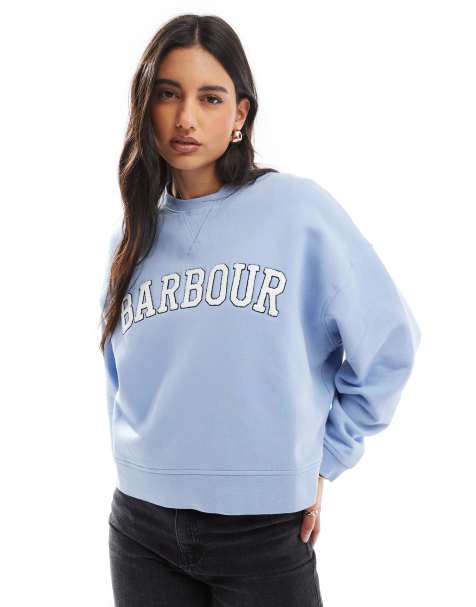 Barbour Silverdale collegiate logo sweatshirt in blue - view 1