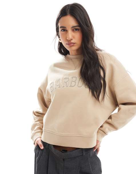 Barbour Silverdale collegiate logo sweatshirt in camel - view 1