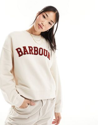Barbour Silverdale logo sweatshirt in cream