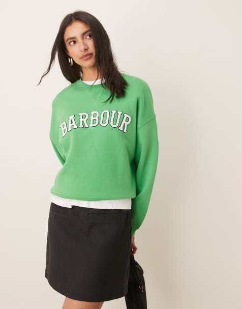 barbour silverdale sweatshirt in kelly green - view 1