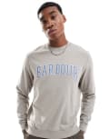 [Barbour] Barbour Skipton collegiate logo crew sweatshirt in khaki-Green 2XL Vintage Khaki