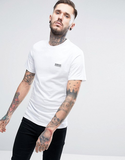 Barbour Slim Fit T-Shirt with International Logo In White