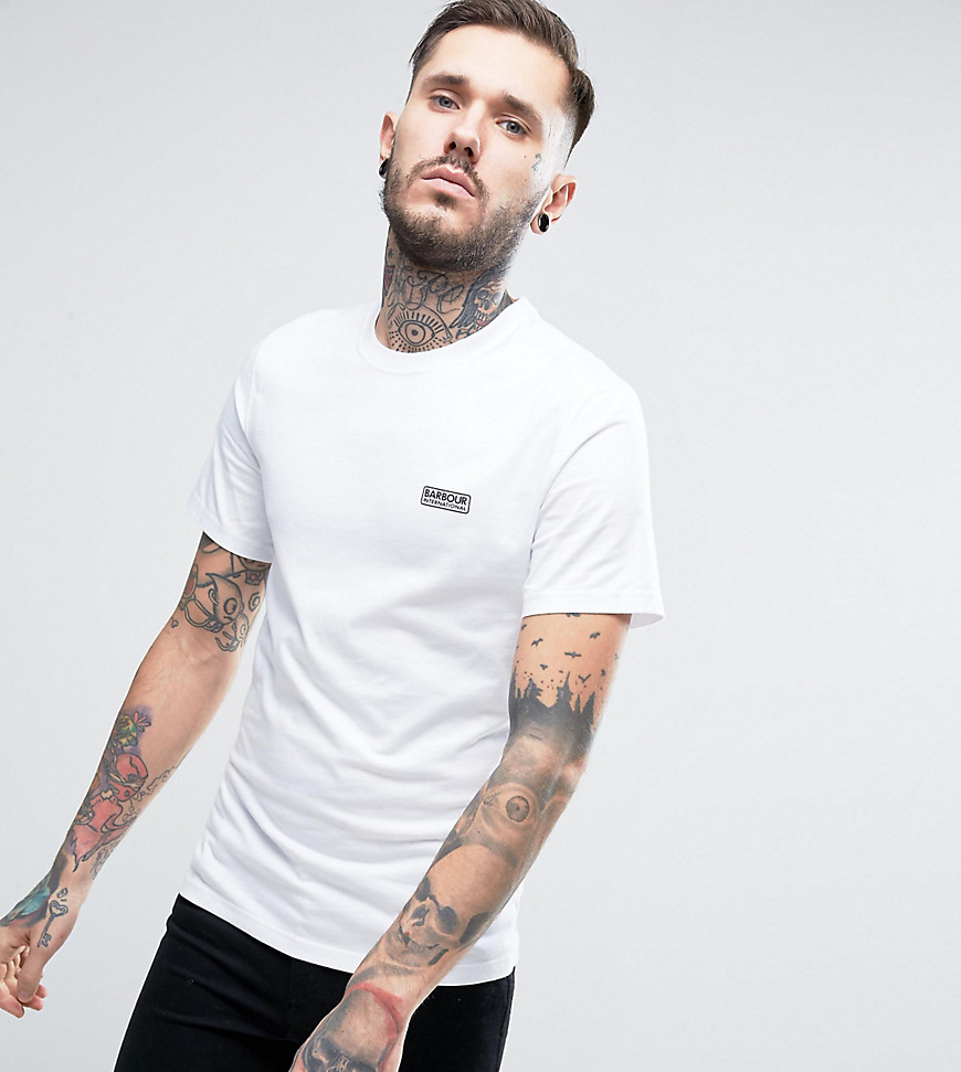 Barbour Slim Fit T-Shirt with International Logo In White