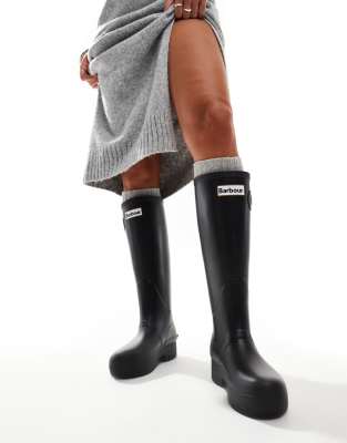 Barbour Snowdon tall gumboots in black