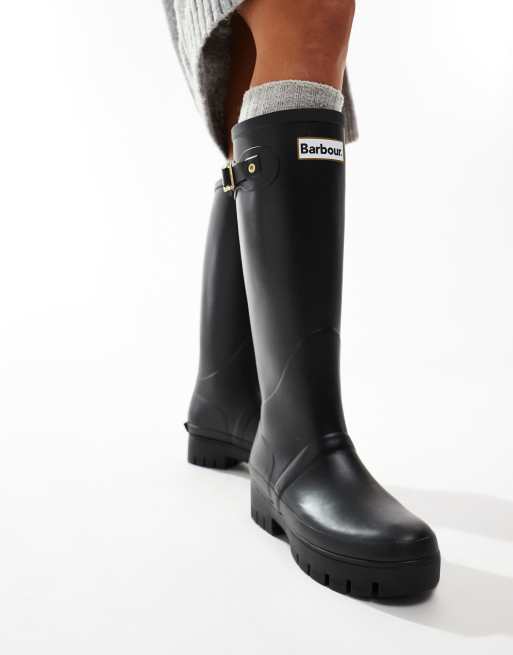 Barbour Snowdon tall welly in black ASOS