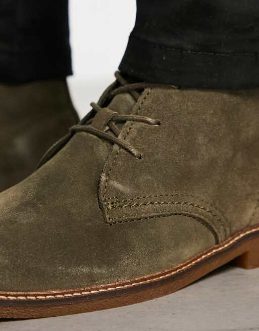 Green suede 2025 desert boots