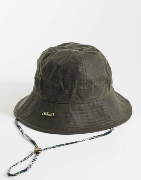 Barbour Spectator 6 panel logo wax bucket hat in green - view 1