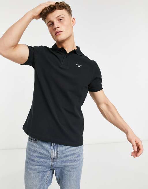 Barbour best sale polo Black