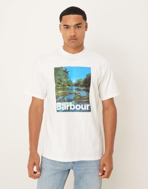 Barbour sprouston oversized graphic t-shirt in white