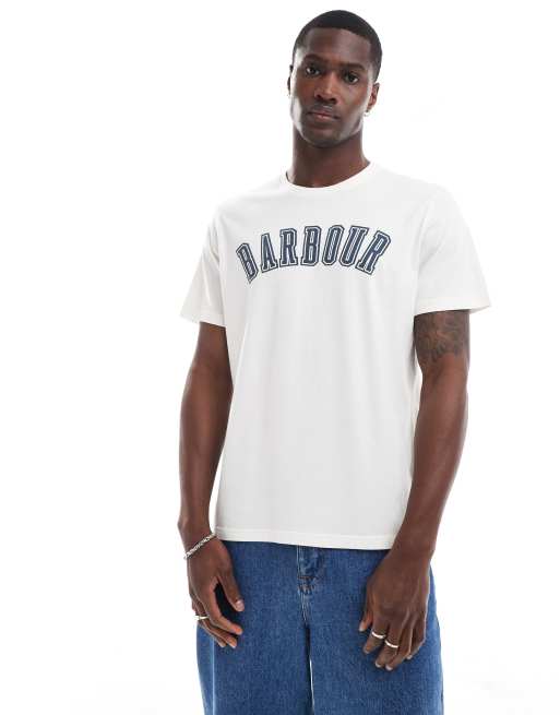 Barbour Stockland collegiate logo t-shirt in white