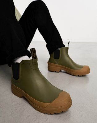 Barbour Storm ankle wellies in olive green - ASOS Price Checker