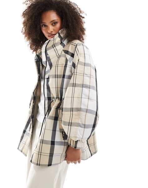 Barbour Suri showerproof jacket in safari dress tartan / mist - view 1