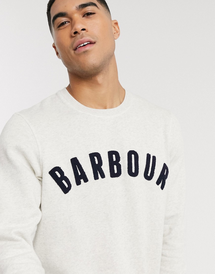 Barbour - Sweater met ronde hals en logo in grijs