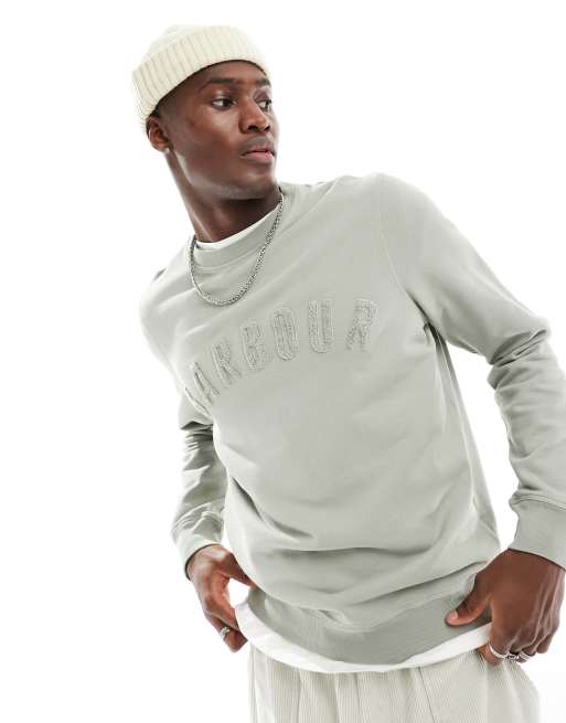 Barbour - Sweatshirt in collegestijl met logo in grijs