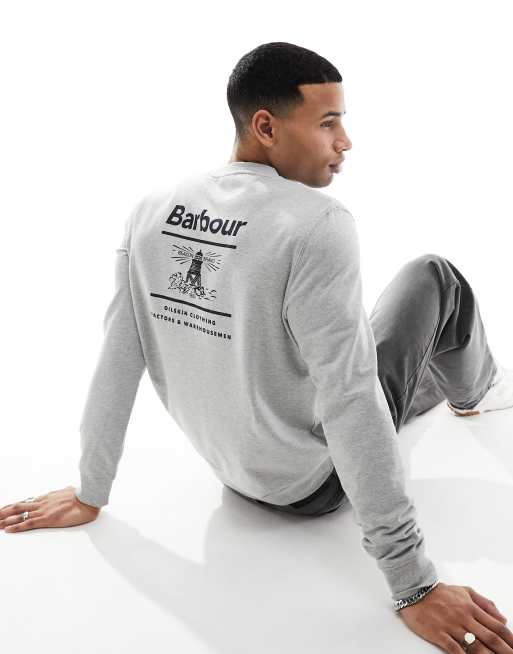 Barbour - Sweatshirt met logo op de rug in gemêleerd grijs