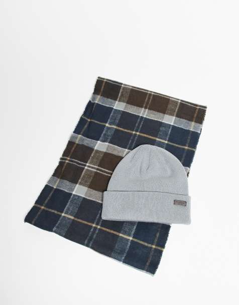 Barbour Swinton beanie & galingale scarf gift set in midnight oak - view 1