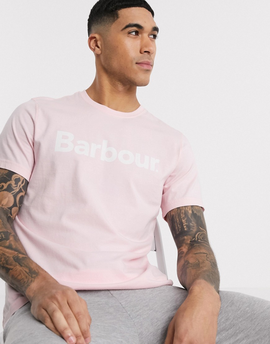 Barbour - T-shirt con logo rosa