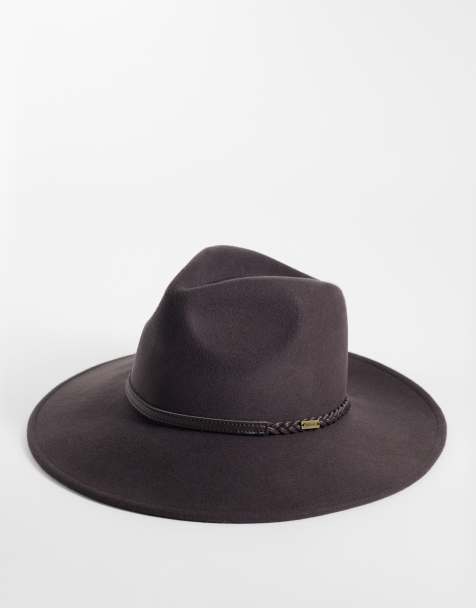 Barbour Tack wool fedora hat in chocolate brown - view 1