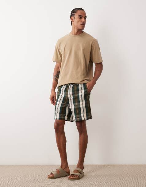 Barbour tartan check relaxed short in green