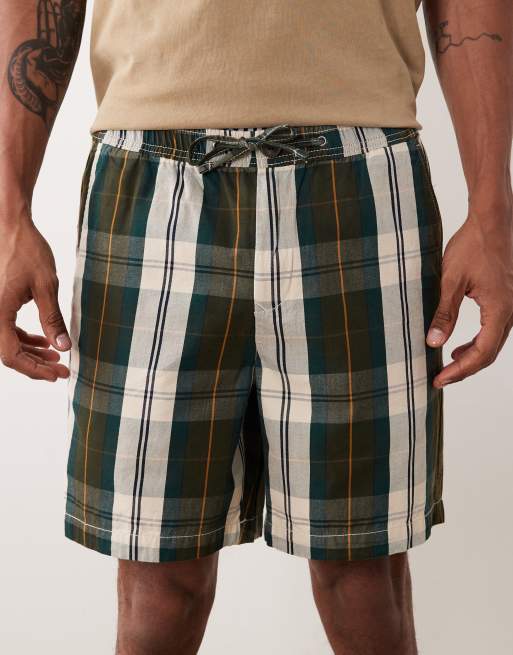 Barbour tartan check relaxed short in green, 5 of 5