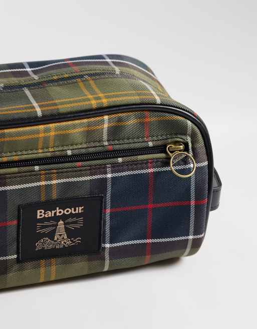 Barbour tartan check washbag in green, 3 of 4