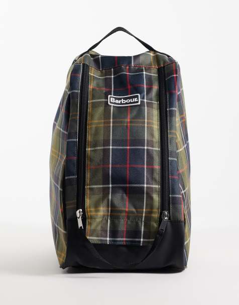 Barbour tartan check welly boot bag in green - view 1