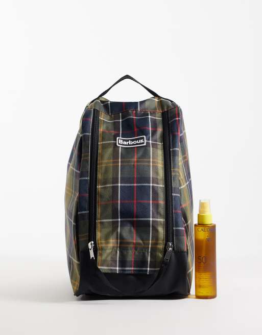 Barbour tartan check welly boot bag in green, 2 of 4